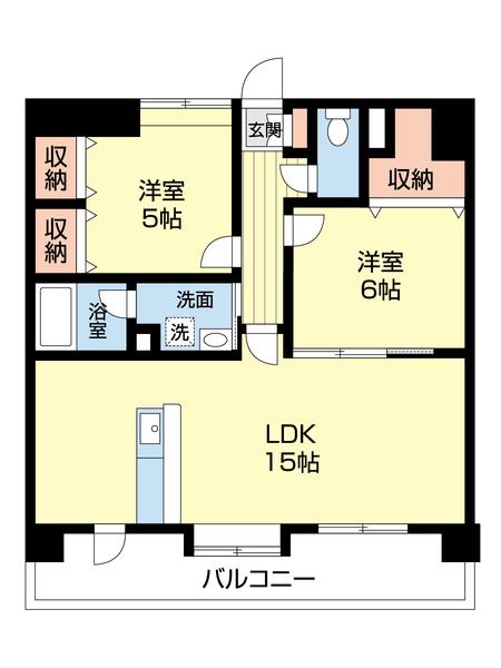 クレストリー長嶺南(2LDK/6階)の間取り写真