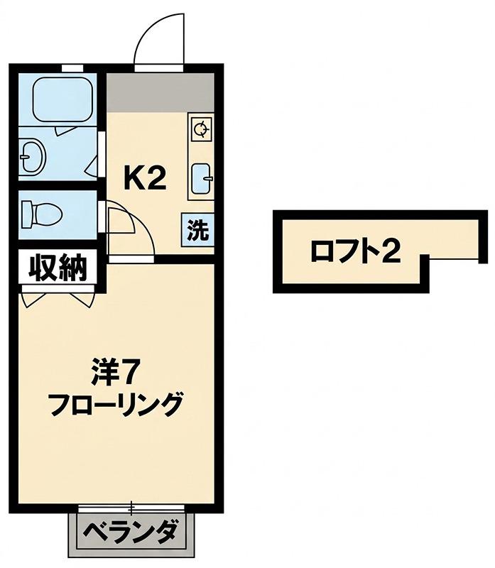 ブリックハウスOZAWA(1K/2階)の間取り写真