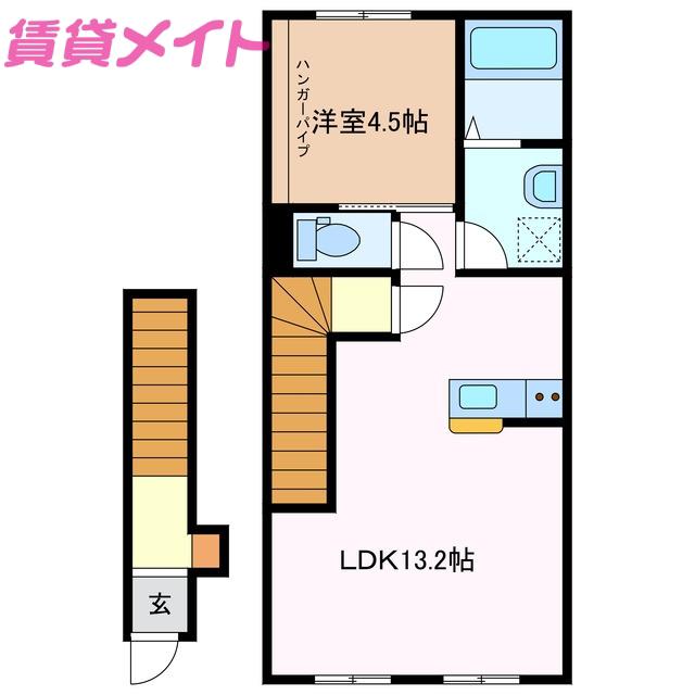 ソフィア(1LDK/2階)の間取り写真
