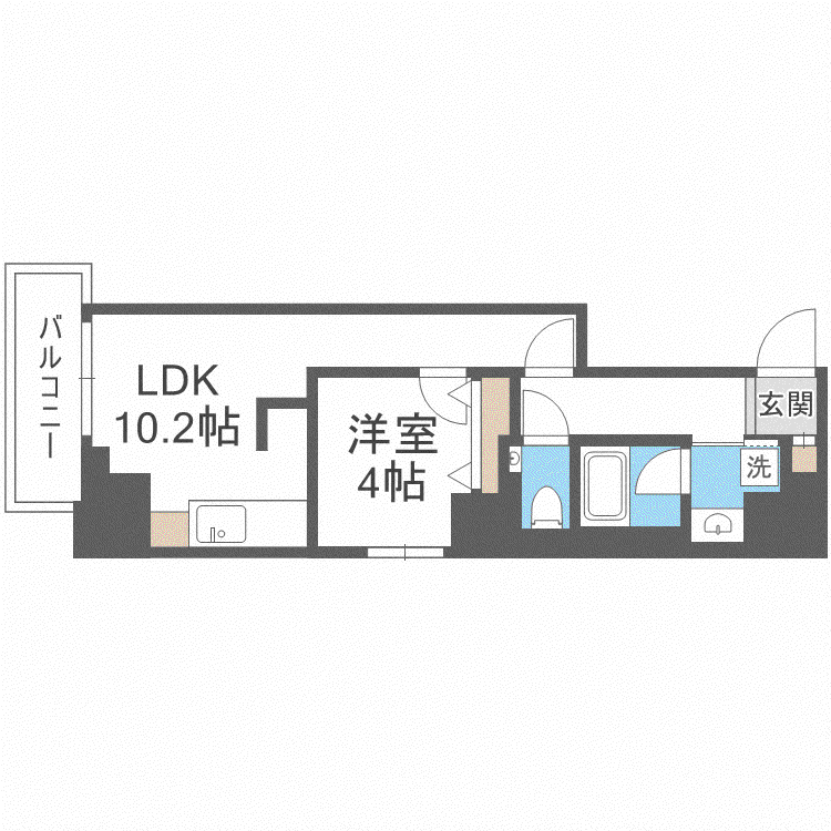 ラ・クラッセ札幌シティイースト(1LDK/11階)の間取り写真