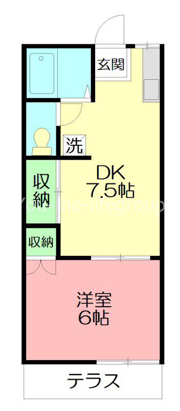 ファミーユ伊勢原(1DK/1階)の間取り写真