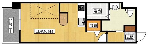 グランドポレストーネ東平塚(ワンルーム/3階)の間取り写真