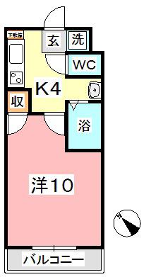 ヴェルニパレ(1K/4階)の間取り写真