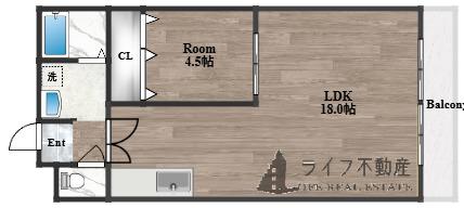 グリーンハイツ長堂(1LDK/3階)の間取り写真