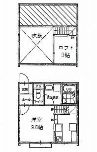BELLINA青柳B(1SK/1階)の間取り写真