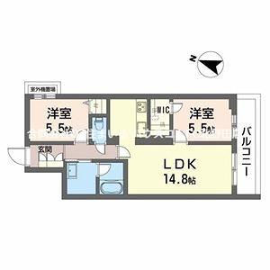 シャーメゾン ルミエール(2LDK/2階)の間取り写真