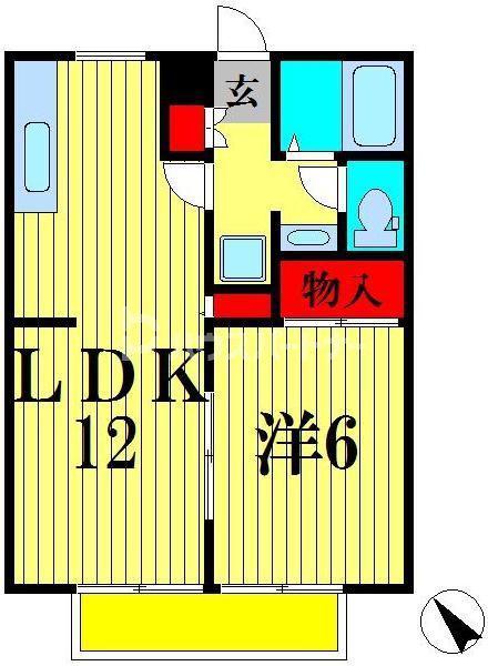 ハイツガーランド(1LDK/1階)の間取り写真