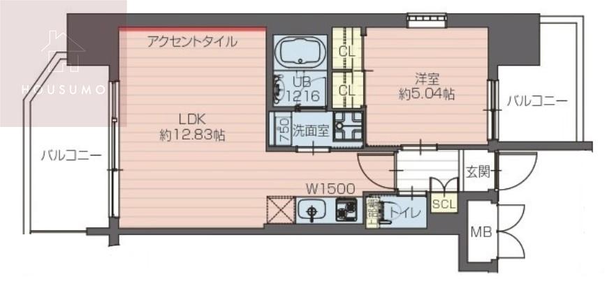 プレジオ森之宮(1LDK/8階)の間取り写真