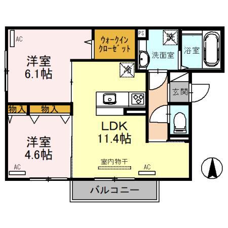 Y S ONE(2LDK/2階)の間取り写真