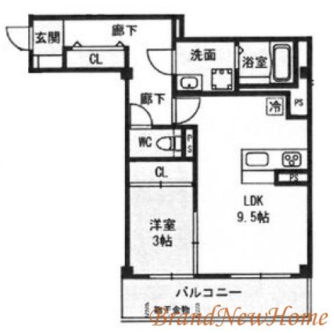 パーシモン中もず(1LDK/4階)の間取り写真