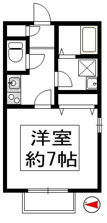 菊名の丘ハイツ(1K/1階)の間取り写真