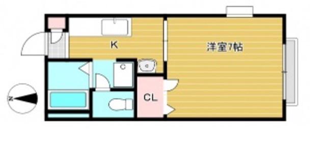 コーポ141B棟(1K/1階)の間取り写真