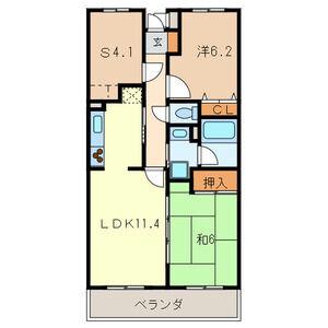 スターコート北浦和(2SLDK/4階)の間取り写真