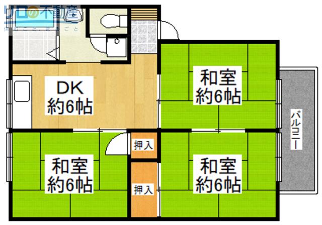 ルミエール中山(3DK/1階)の間取り写真