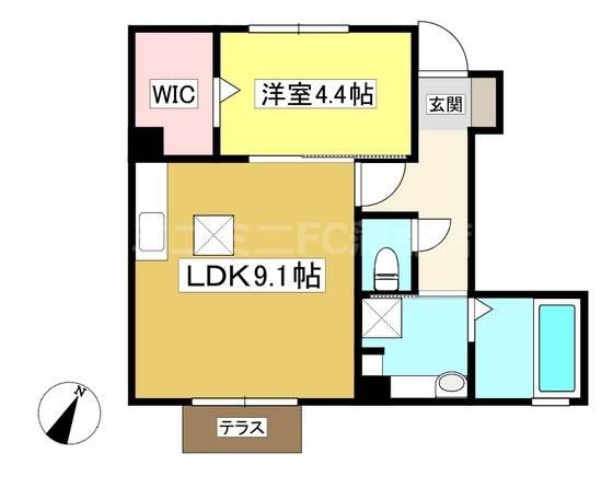 D-ROOM若宮(1LDK/1階)の間取り写真