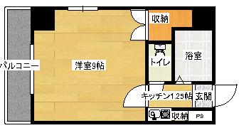 パークリッジMN(1K/5階)の間取り写真