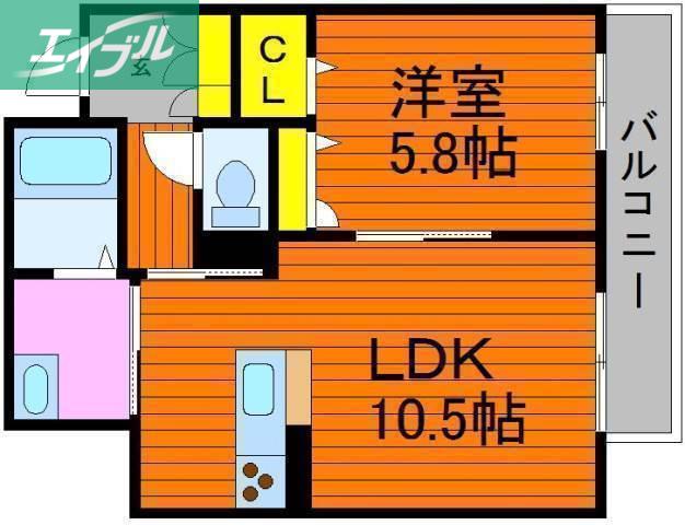 プリティーウーマン A棟(1LDK/1階)の間取り写真