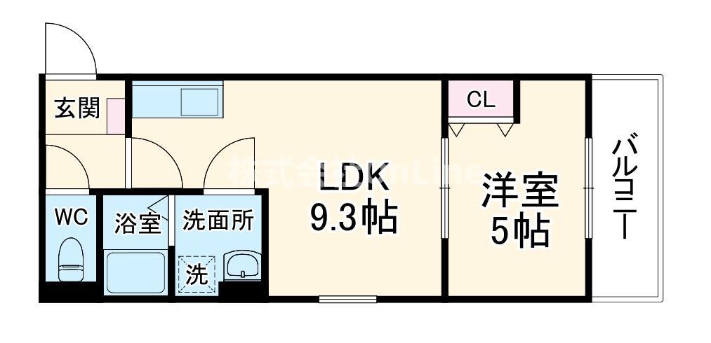 PARKSIDE MITO(1LDK/2階)の間取り写真