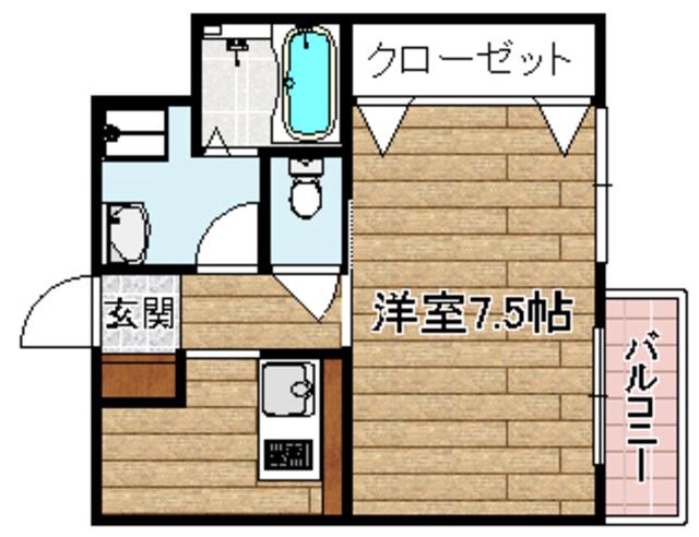 FREEDOM城南(1K/3階)の間取り写真