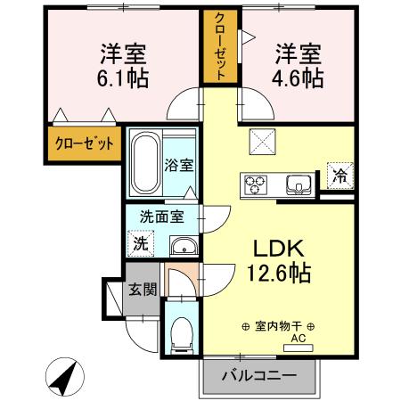 ブルーソフィア(2LDK/1階)の間取り写真