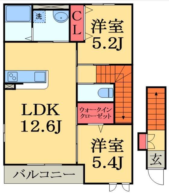 ESPERANZAII(2LDK/2階)の間取り写真
