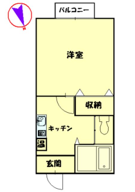 アペックスイン・堤(1K/1階)の間取り写真