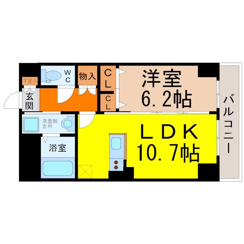 PLANDOOL NAKAMURA(1LDK/8階)の間取り写真