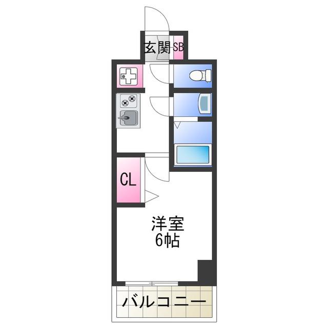 スプランディッド天王寺パークサイド(1K/4階)の間取り写真