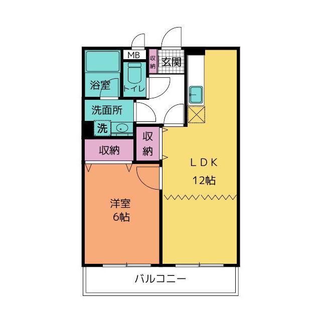 ソシアS(1LDK/3階)の間取り写真