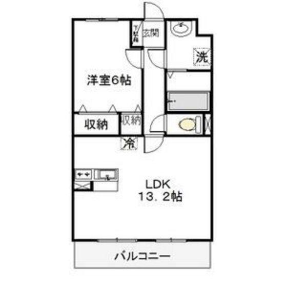 サニーサイド戸祭 I(1LDK/1階)の間取り写真