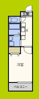 NOB 西梅田(1K/2階)の間取り写真