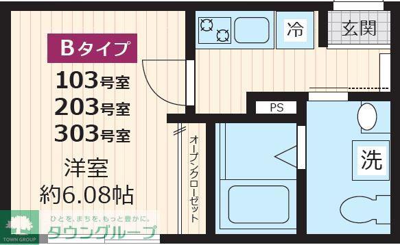 ERFOLG新座(1K/1階)の間取り写真