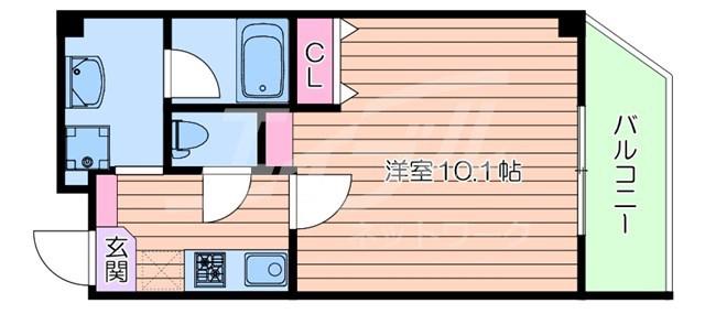 レクラン放出東(1K/9階)の間取り写真