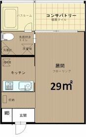GARDENS FLAT(1K/2階)の間取り写真
