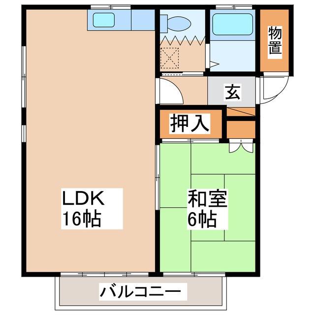 コーポK(1LDK/1階)の間取り写真