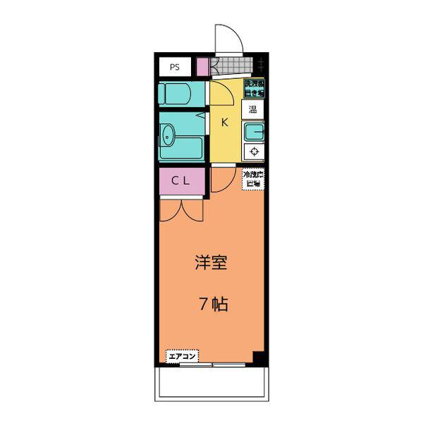 アイリスTAKEJI(1K/2階)の間取り写真