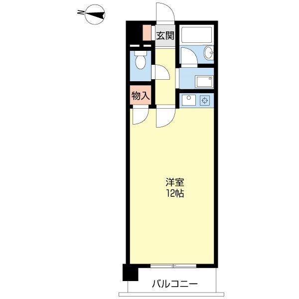 メゾン那珂川(1K/4階)の間取り写真