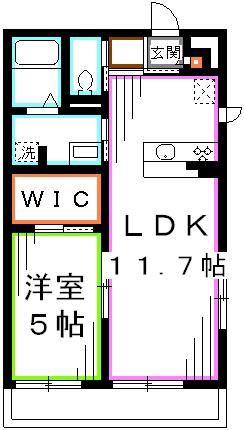 リブリ・クレールIII(1LDK/2階)の間取り写真