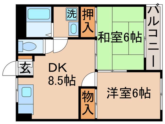 プリマベラI(2DK/3階)の間取り写真
