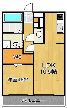 ブルームハイム(1LDK/2階)の間取り写真
