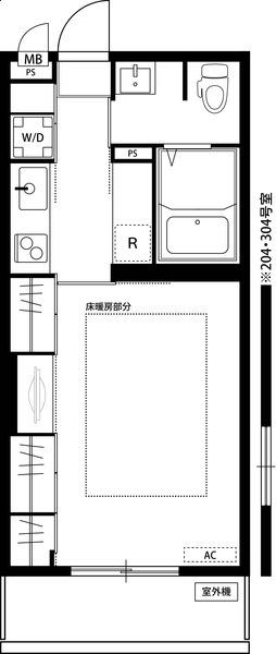 リブリユニティ(1K/2階)の間取り写真
