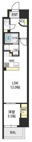 ラ フォルム鎗屋町(1LDK/3階)の間取り写真