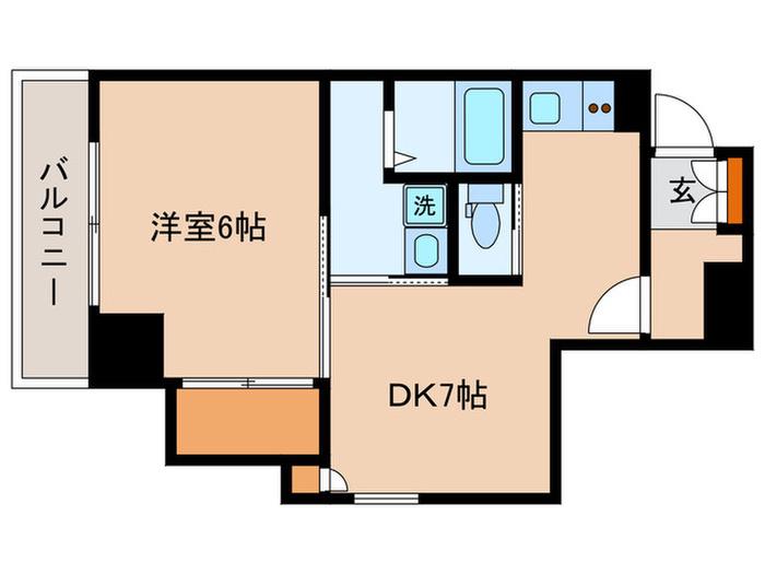 ベルオーク本郷(1DK/7階)の間取り写真