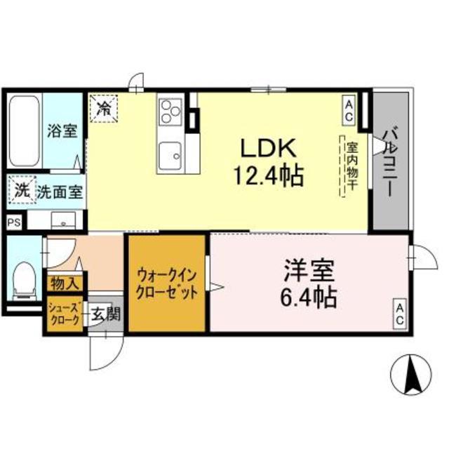セジュール師岡町(1LDK/3階)の間取り写真