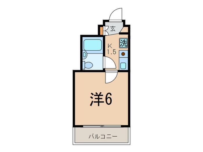 セザール戸越(1K/2階)の間取り写真
