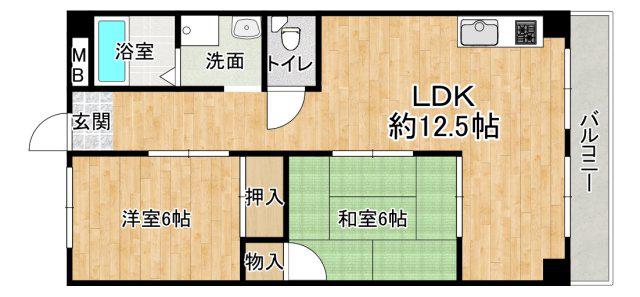 サンハイツ(2LDK/1階)の間取り写真