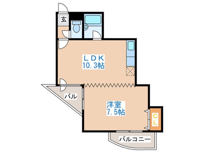 スタジオ108琴似(1LDK/8階)の間取り写真