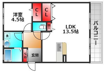 フジコーポ(2LDK/2階)の間取り写真