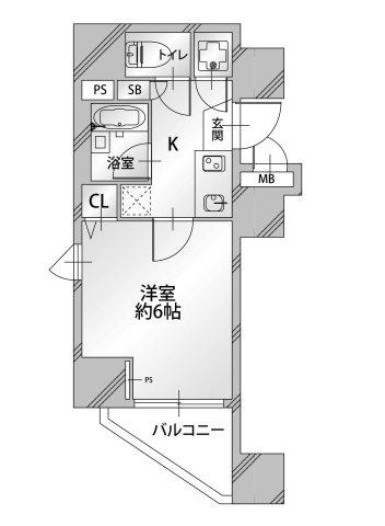 コンシェリア新橋(1K/12階)の間取り写真