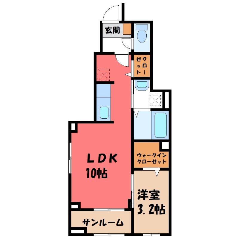 セブンI(1LDK/1階)の間取り写真